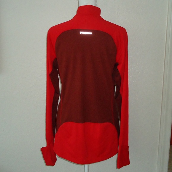 Pantagonia Women's Red Athleisure 1/4 Zip L/S Thumbhole Top Mesh Back Sz-M - Picture 8 of 16